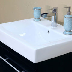 Bellaterra Home 48.5 in Double Wall Mount Style Sink Vanity-Wood-Black