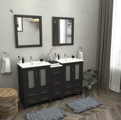 Brescia 60" Double Sink Bathroom Vanity Combo Set - VA3024