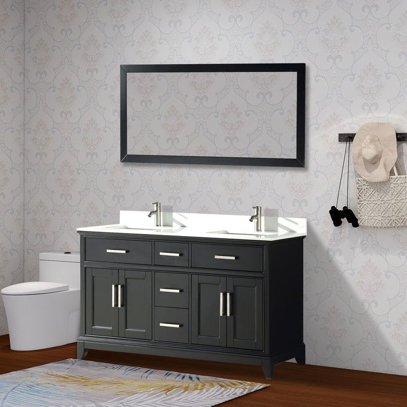 Vanity Art 60 inch Double Sink Bathroom Vanity Set