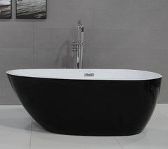 Alfi 59 inch Oval Acrylic Free Standing Soaking Bathtub