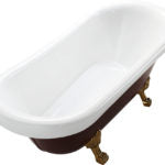 Vanity Art Freestanding Claw Foot Red and White Acrylic Bathtub