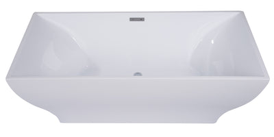 Alfi 67 inch White Rectangular Acrylic Free Standing Bathtub