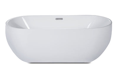 Alfi 67 inch White Oval Acrylic Free Standing Soaking Bathtub