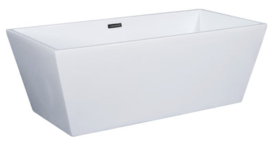 Alfi 67 inch White Rectangular Acrylic Free Standing Bathtub