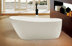 Alfi 68 inch White Oval Acrylic Free Standing Bathtub