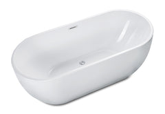 Alfi 67 inch White Oval Acrylic Free Standing Soaking Bathtub