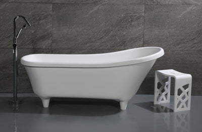 Alfi 67 inch White Matte Clawfoot Solid Surface Resin Bathtub