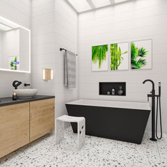 Alfi 59 inch Black & White Rectangular Acrylic Free Standing Bathtub