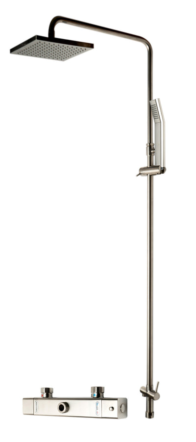 Alfi Brushed Nickel Square Style Thermostatic Exposed Shower Set